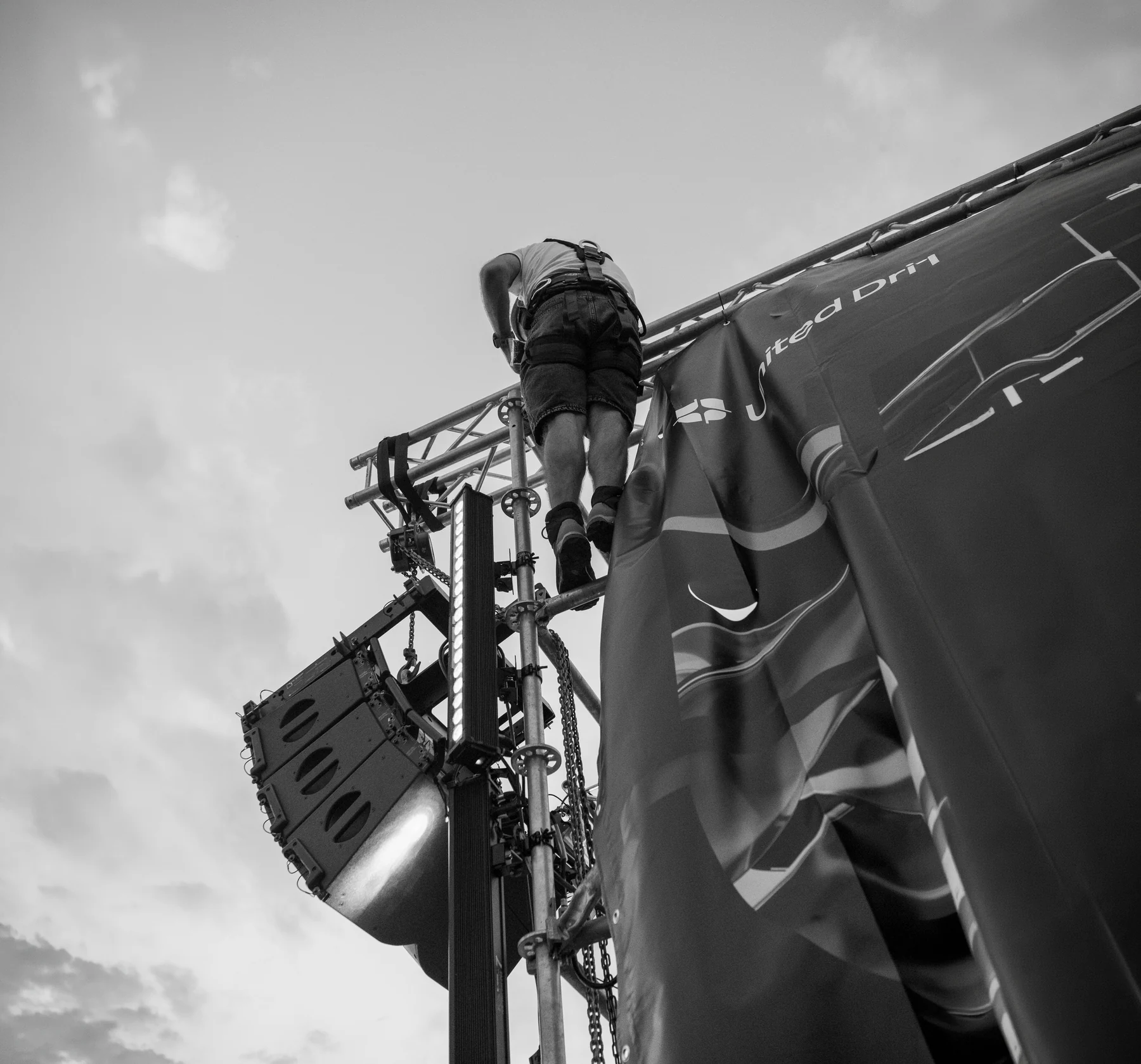 HexagonX crew installing event production infrastructure